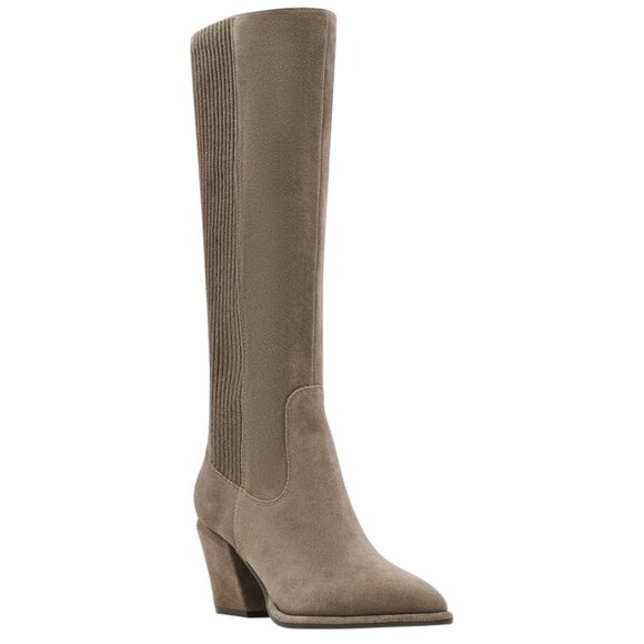 Blondo Elexis Waterproof Suede Boot Stretch Knit back Women's  8.5 NEW $220 - Picture 1 of 9